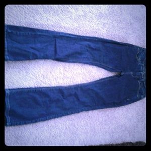 Women's dark blue curvy boot cut jeans