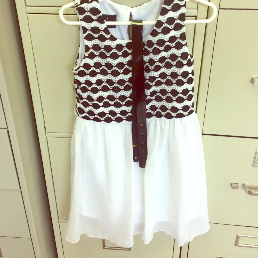 Black and white dress with belt