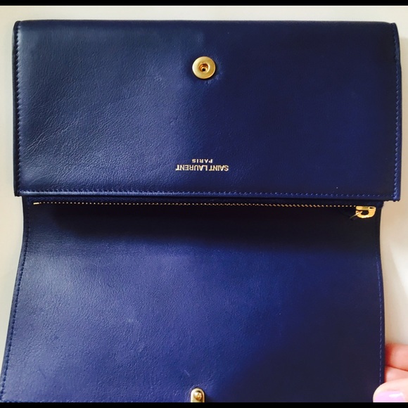 New Saint Laurent Blue Y Wallet - Picture 3 of 8