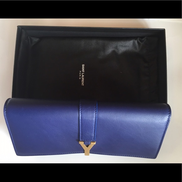 New Saint Laurent Blue Y Wallet - Picture 6 of 8