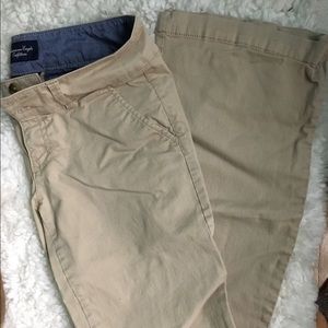 2L, AE bootcut khakis