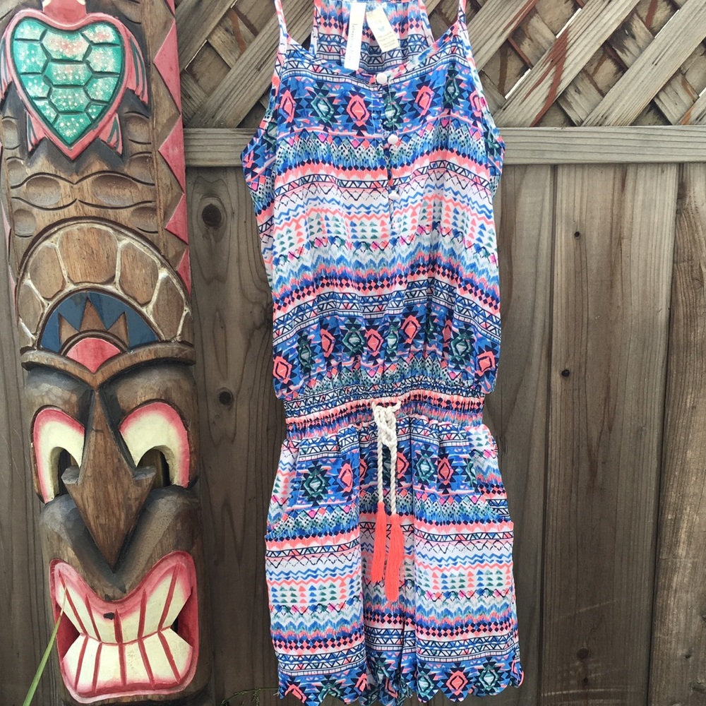Bright boho/Aztec patterned romper