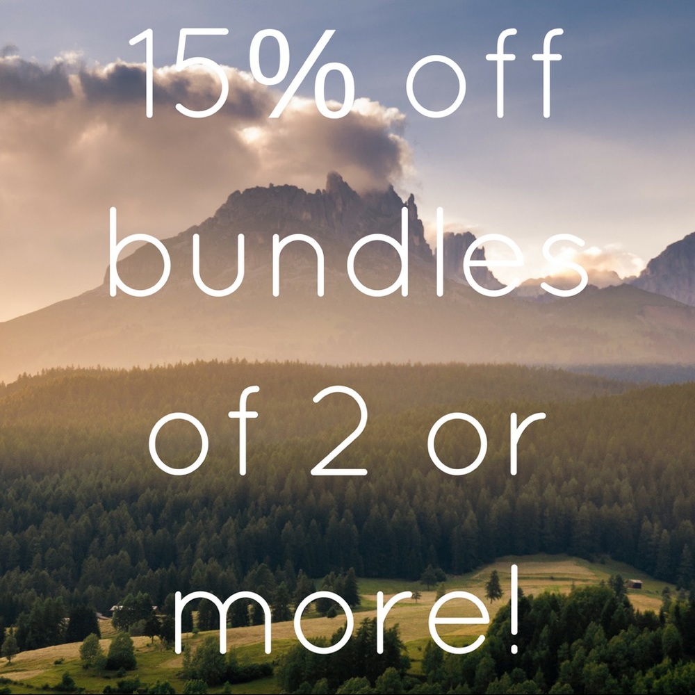 15% OFF BUNDLES OF TWO OR MORE!!!