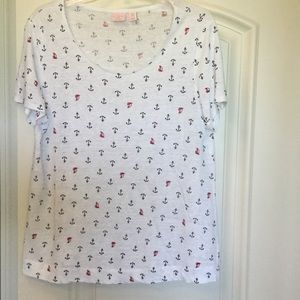 Nautical motif, 100% linen tee.