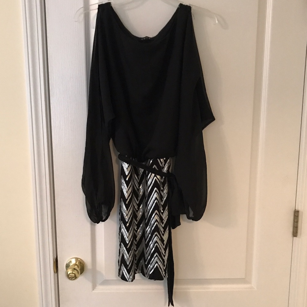 Cold shoulder sparkly dress