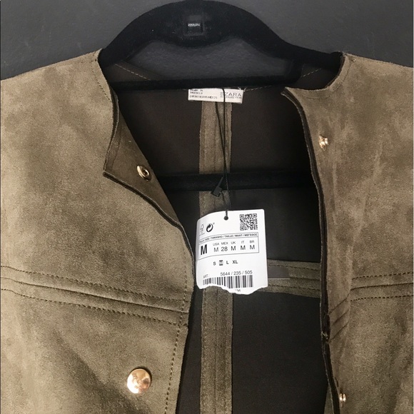 Zara Taupe suede long coat - Picture 2 of 2