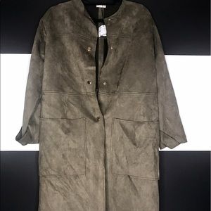 Zara Taupe suede long coat