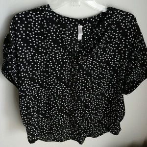 Xhilaration Women's Polka-Dot Blouse