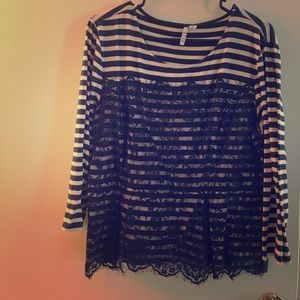 **Final Price** Striped 3/4 Sleeve Shirt