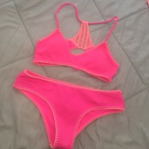VS Neon Bralette style bikini w/stitching details