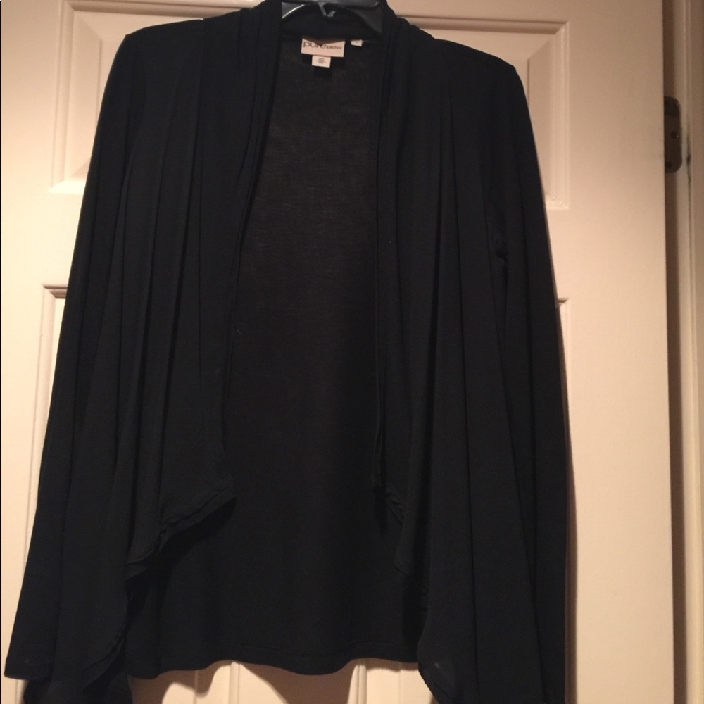 Pure DKNY Black Open Cardigan-S-