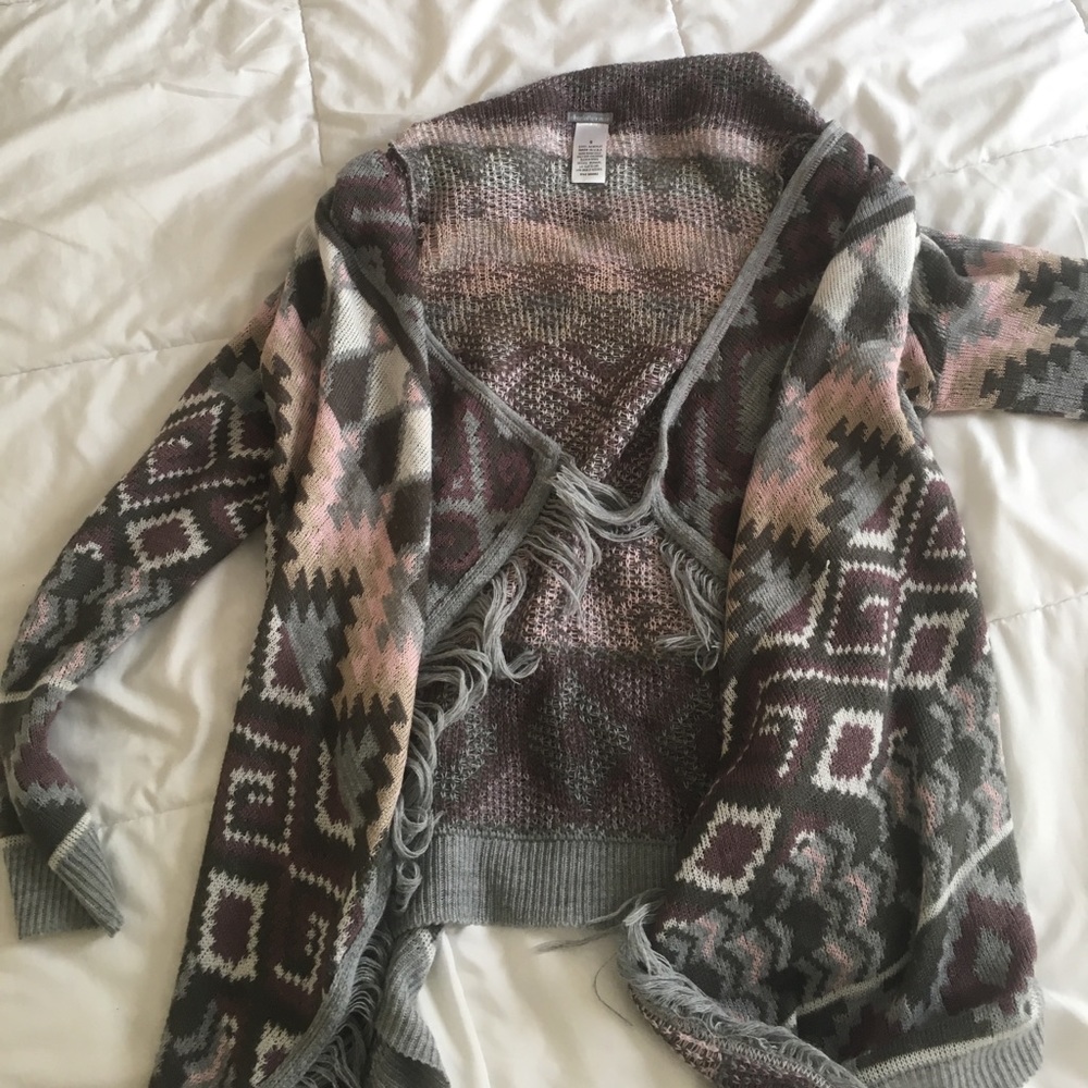 tribal print cardigan
