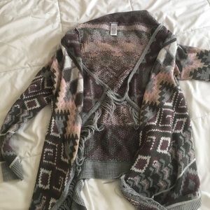 tribal print cardigan