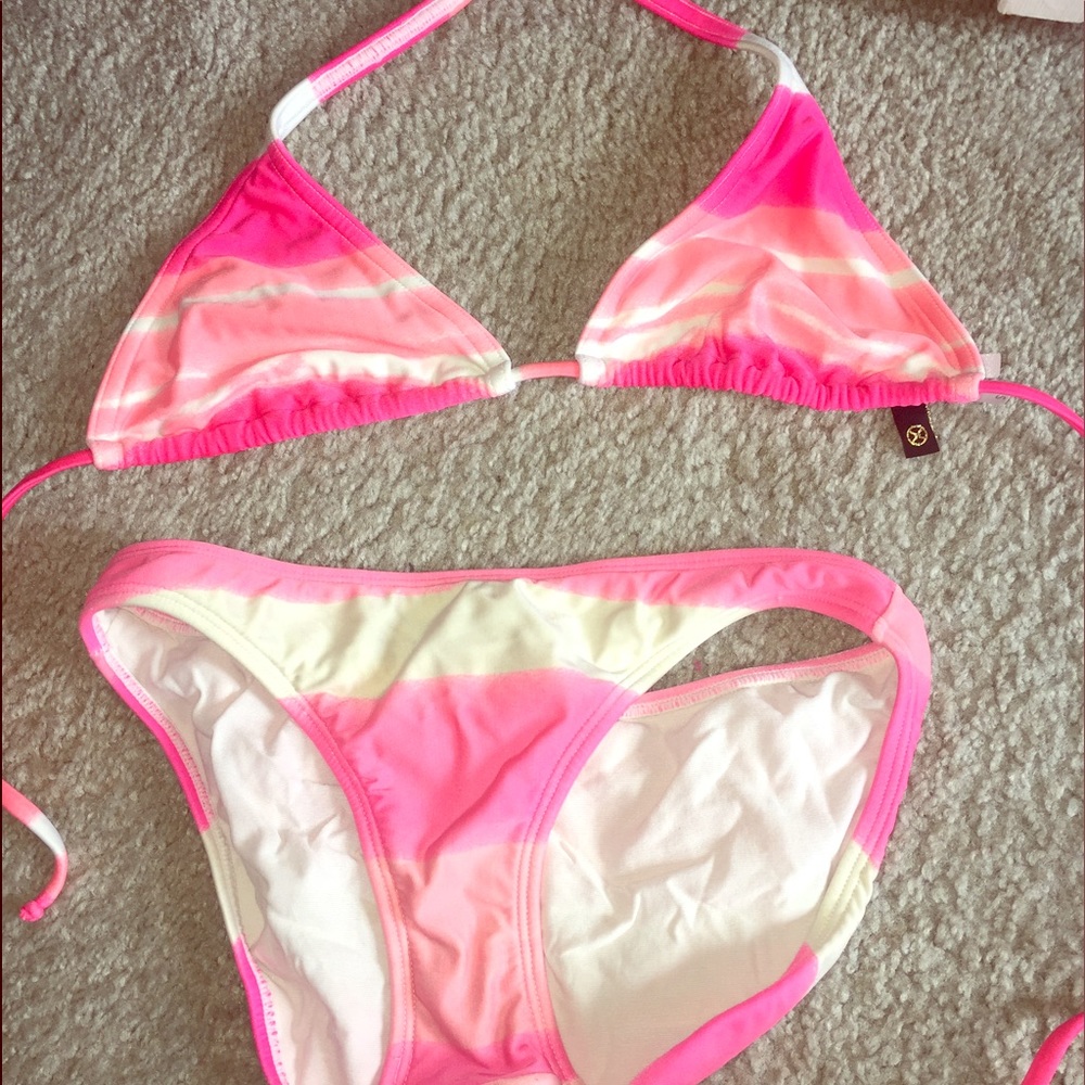 Pink stripped bikini