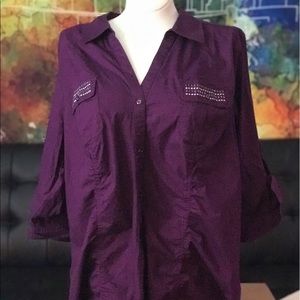 Lane Bryant Purple Dress Shirt