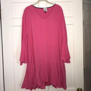 Anthropologie pink flowy dress never worn
