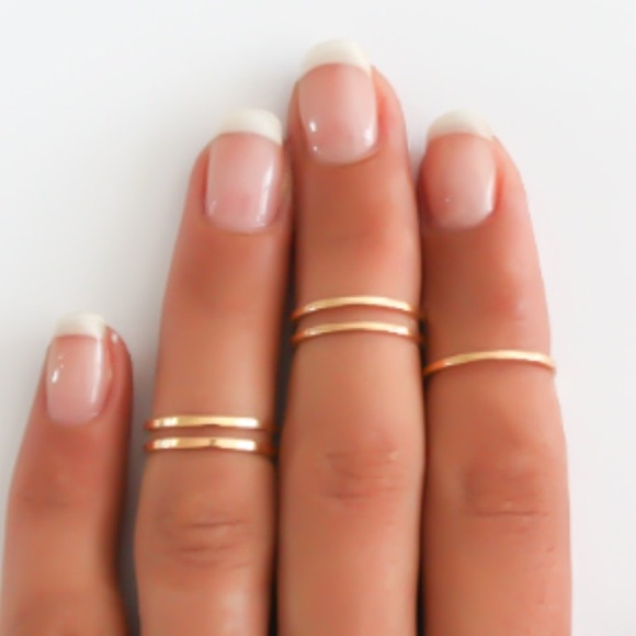 Midi Gold Stacking Ring, Size 4 - Picture 1 of 1