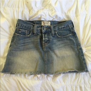 Denim cutoff mini skirt