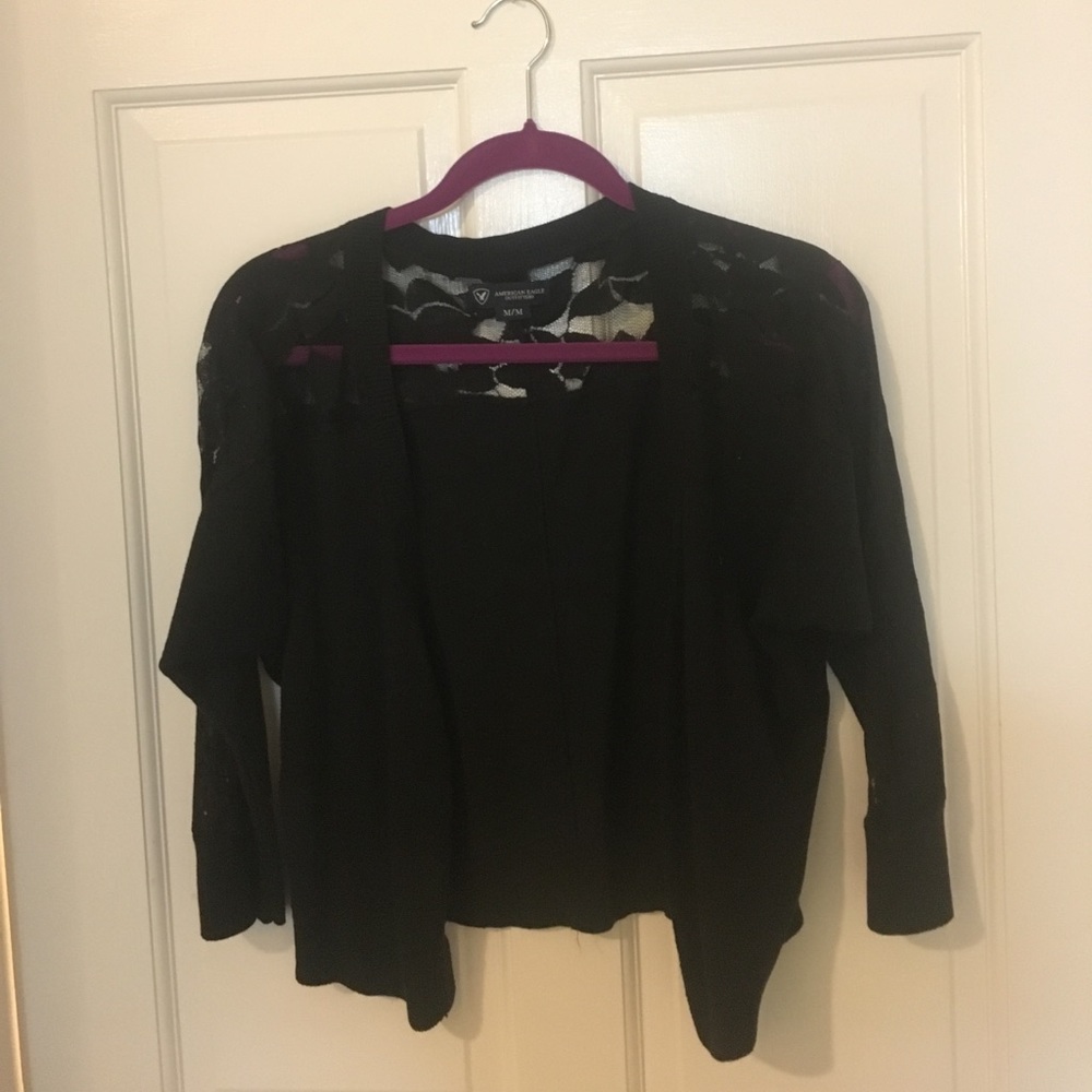 American Eagle Black Cardigan, Medium