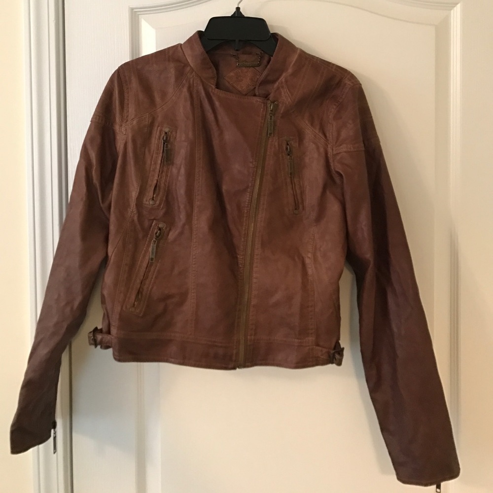 Brown leather jacket