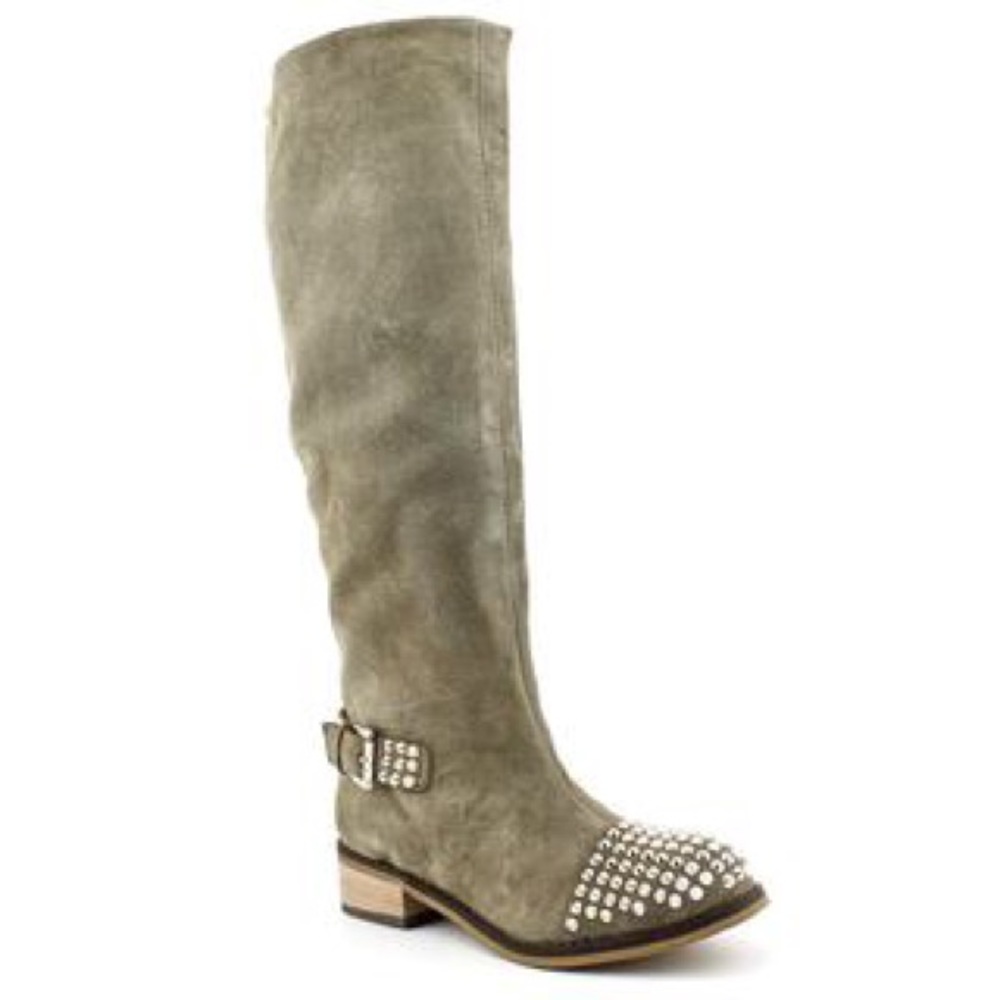 Kelsi Dagger Suede Studded Knee Boots