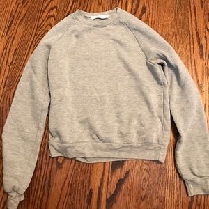 Grey Urban Outfitters Cropped Crewneck Sweatshirt