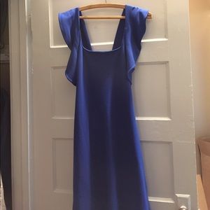 French Connection Marie Flared Dress in Blue