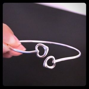 Tiffany Elsa Peretti Double Open Heart Bangle