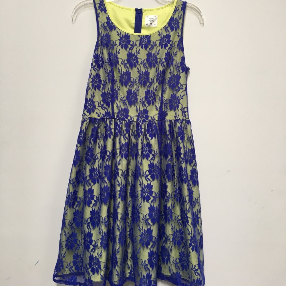 Blue and yellow lace dress