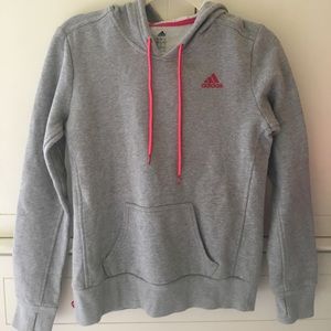 Grey and pink Adidas hoodie