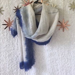 Navy and pale blue gauze scarf