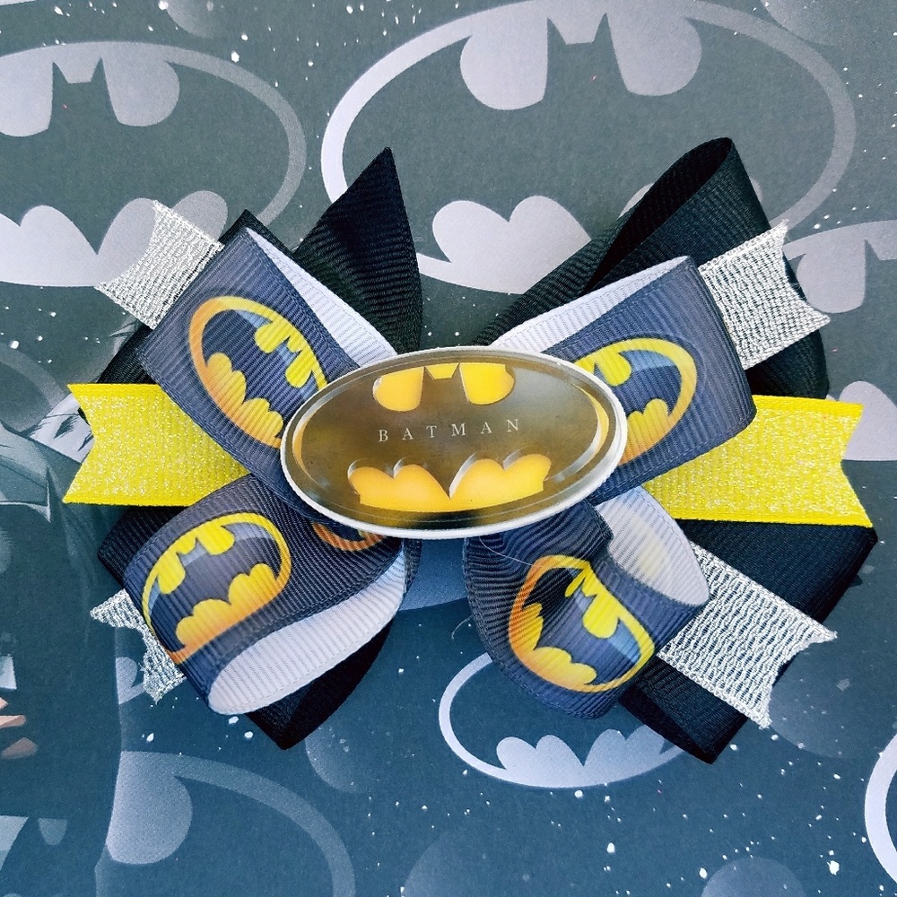 Batman Symbol Hair Bow 1989 Style logo