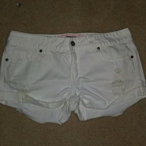 White jean shorts