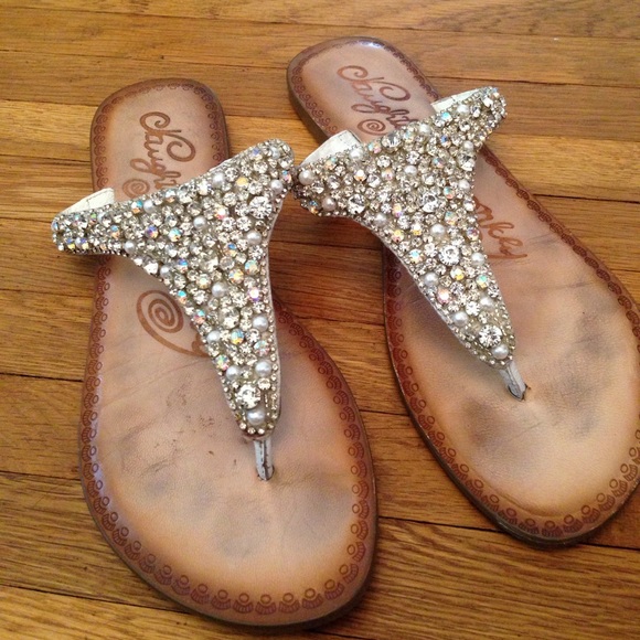 naughty monkey rhinestone sandals