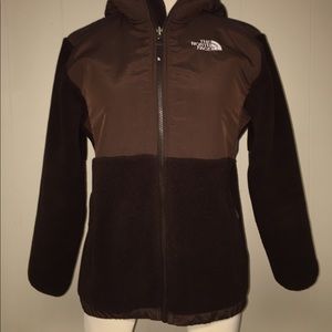 Girls north face fleece with hood