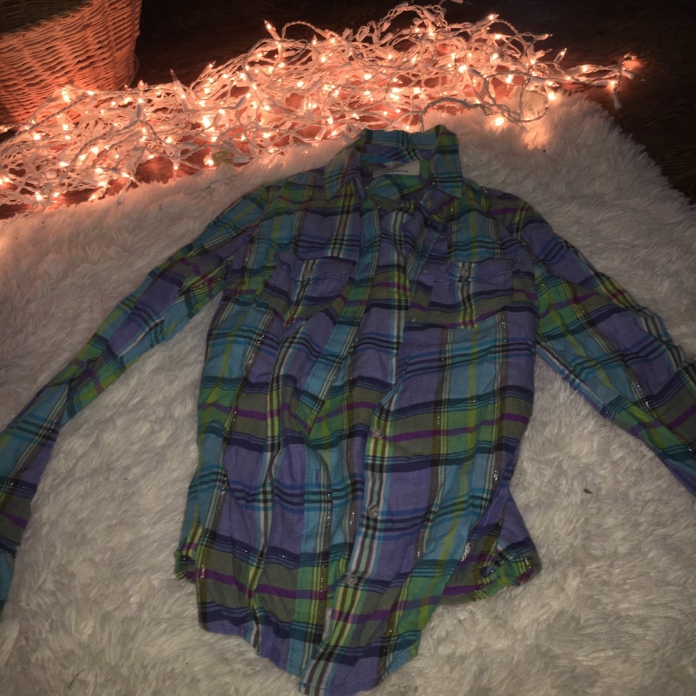 Blue and green flannel