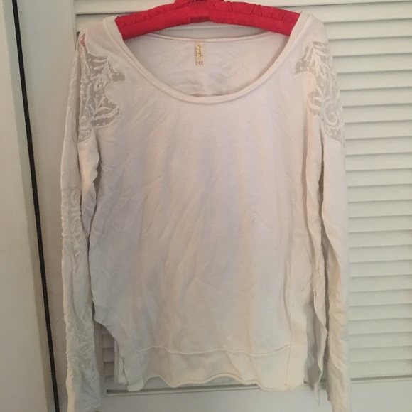 Free People Tops - Free People long sleeve top with lace inlays.