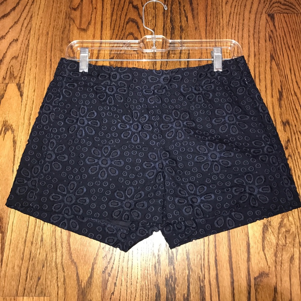 J. Crew Women's Sz: 2 Navy Eyelet 3" Chino Shorts
