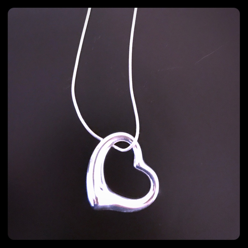 Tiffany Open Heart Pendant Large