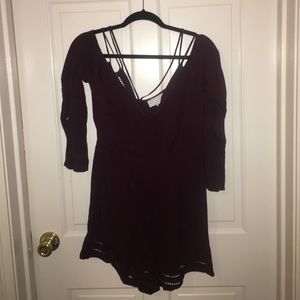 Kendall & Kylie Burgundy Romper, Size Medium