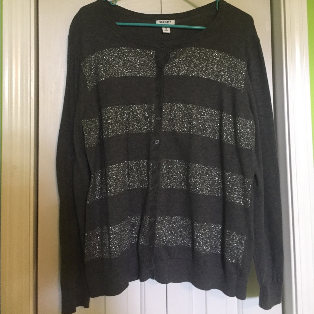 Gray Striped Cardigan