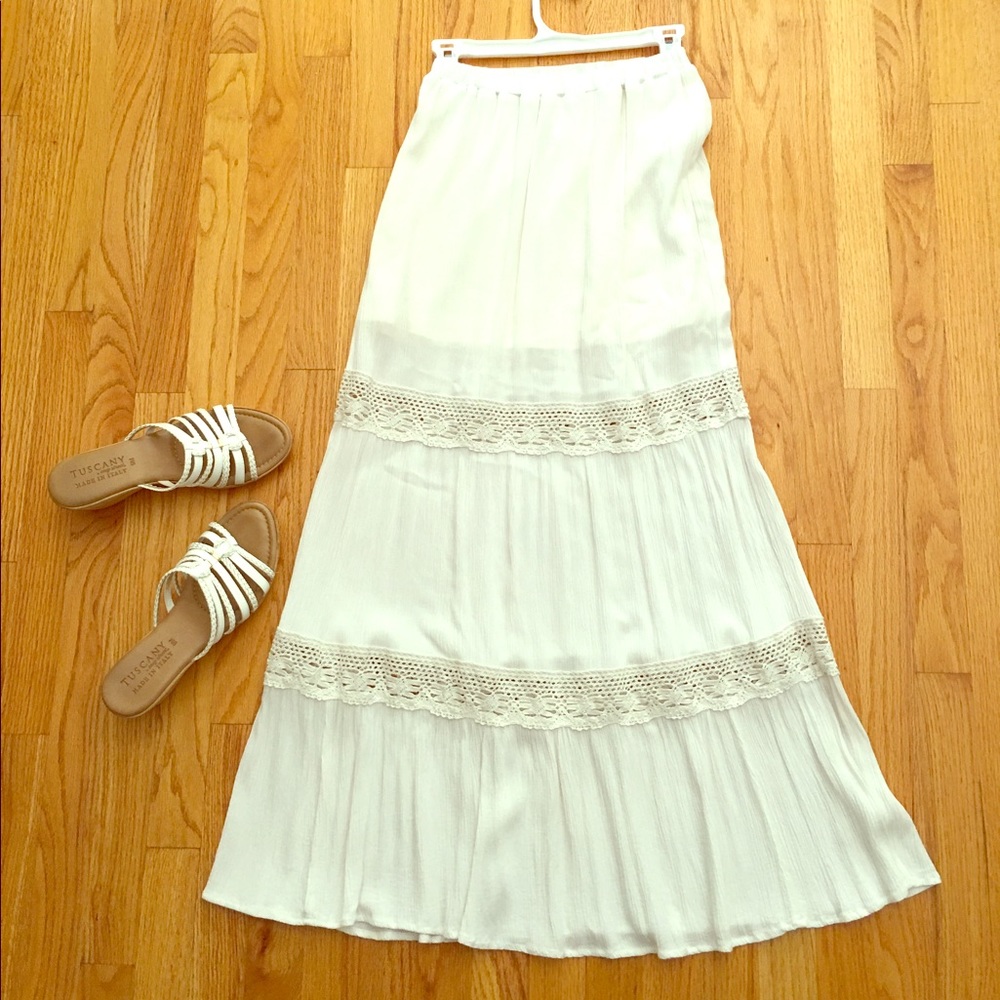 Mossimo Crochet Hippie Vintage Maxi Skirt