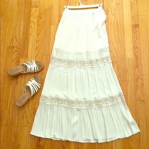 Mossimo Crochet Hippie Vintage Maxi Skirt