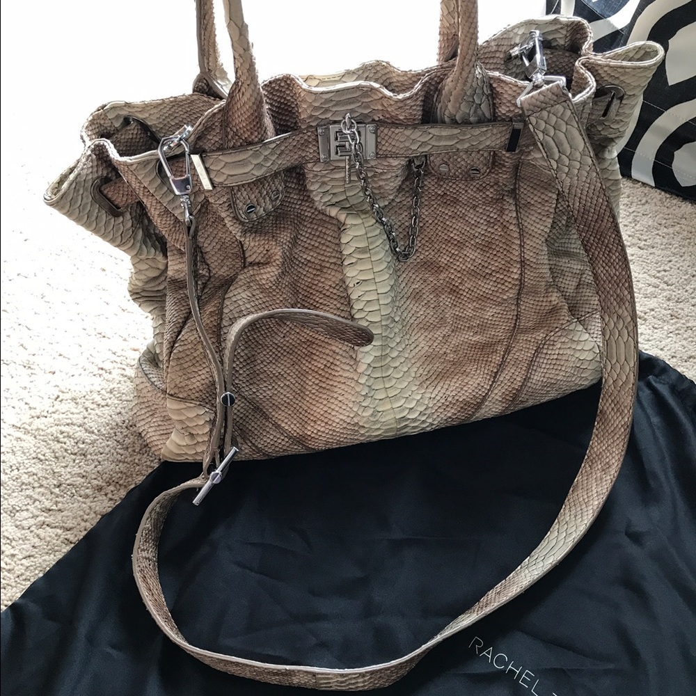 NWOT Rachel Zoe python Deux tote bag.