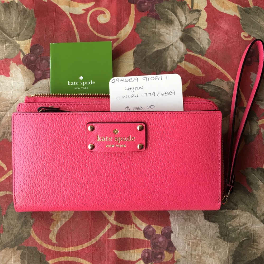 Kate Spade pink cell phone wallet wristlet/ SOLD