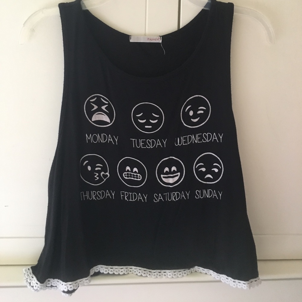 Days of the week emoji tank top