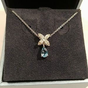 Vera Wang Blue Topaz Diamond Accent Pendant