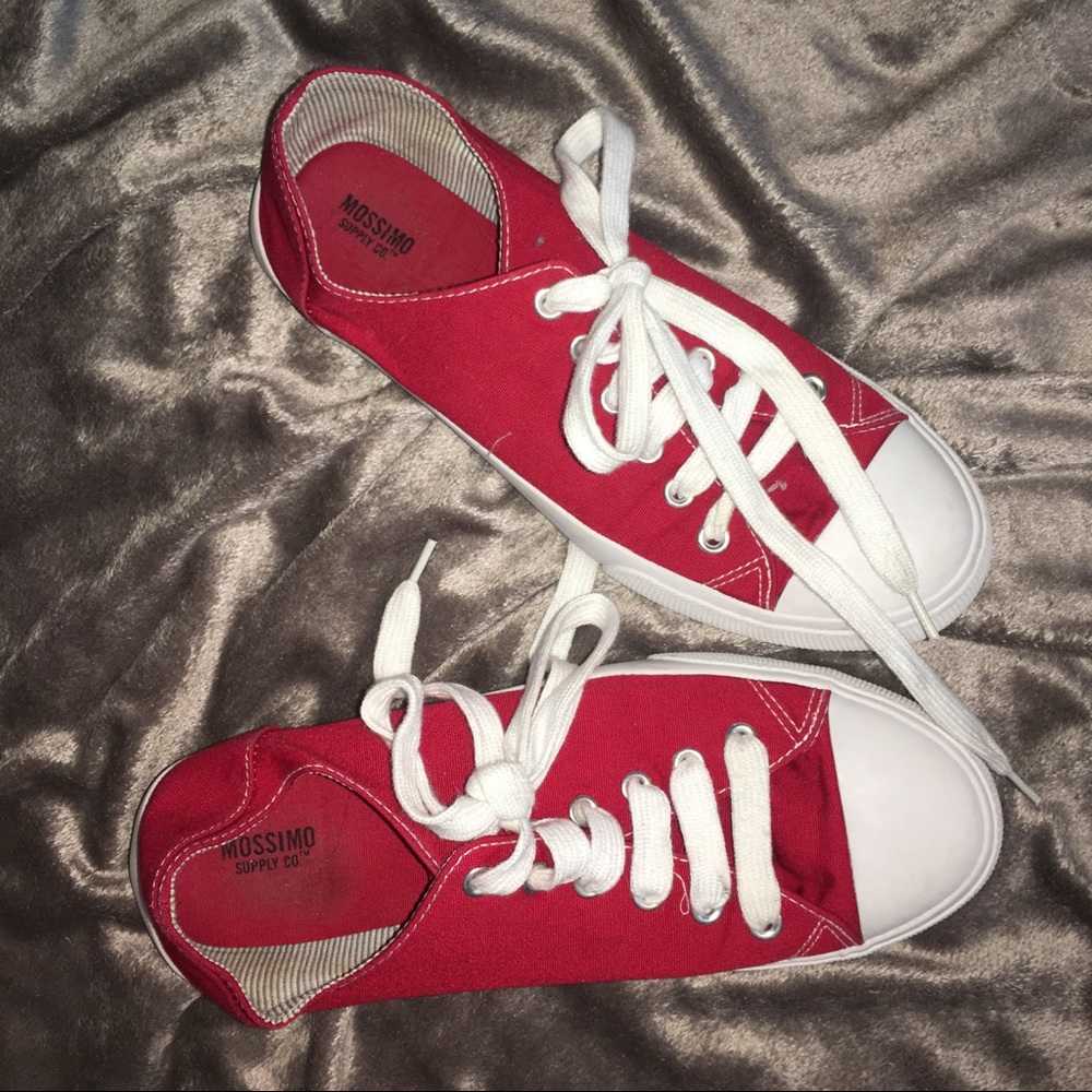 Target brand red converse style shoes