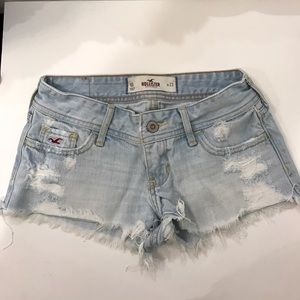 Ripped jean shorts