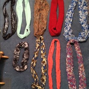 Various infinity scarves